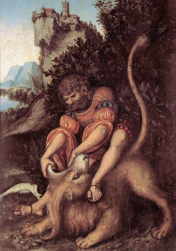 CRANACH, Lucas the Elder Samson s Fight with the Lion France oil painting art